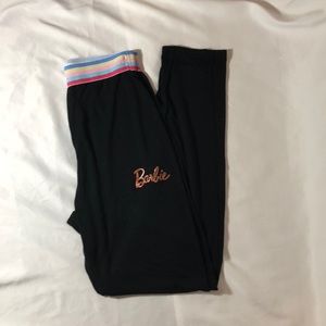 Barbie x Misguided black leggings rainbow waist